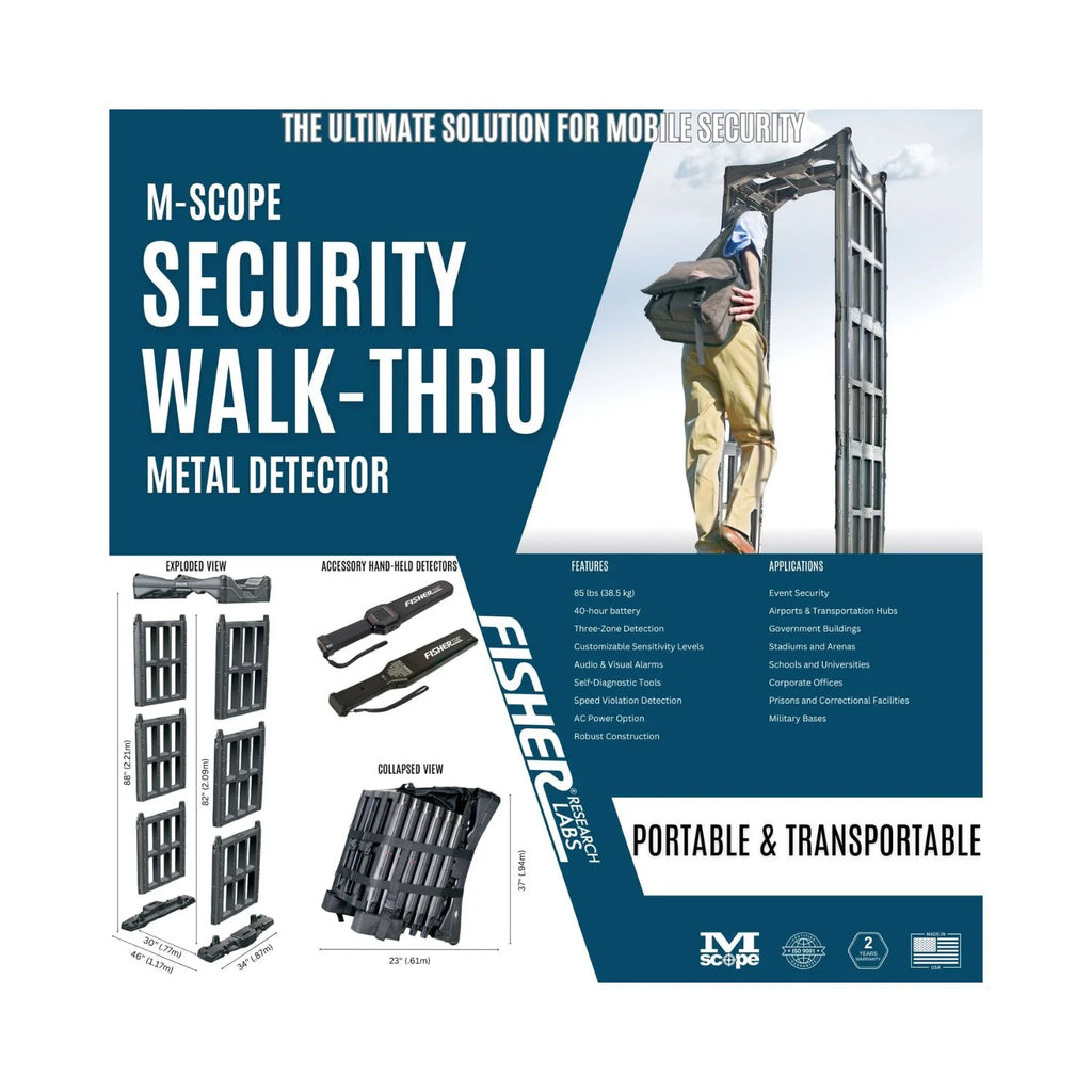 M-Scope Walk Through Metal Detector PORTABLE